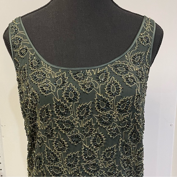 Vintage Green Escada Extravagently Beaded Sleeveless Top - Picture 4 of 8